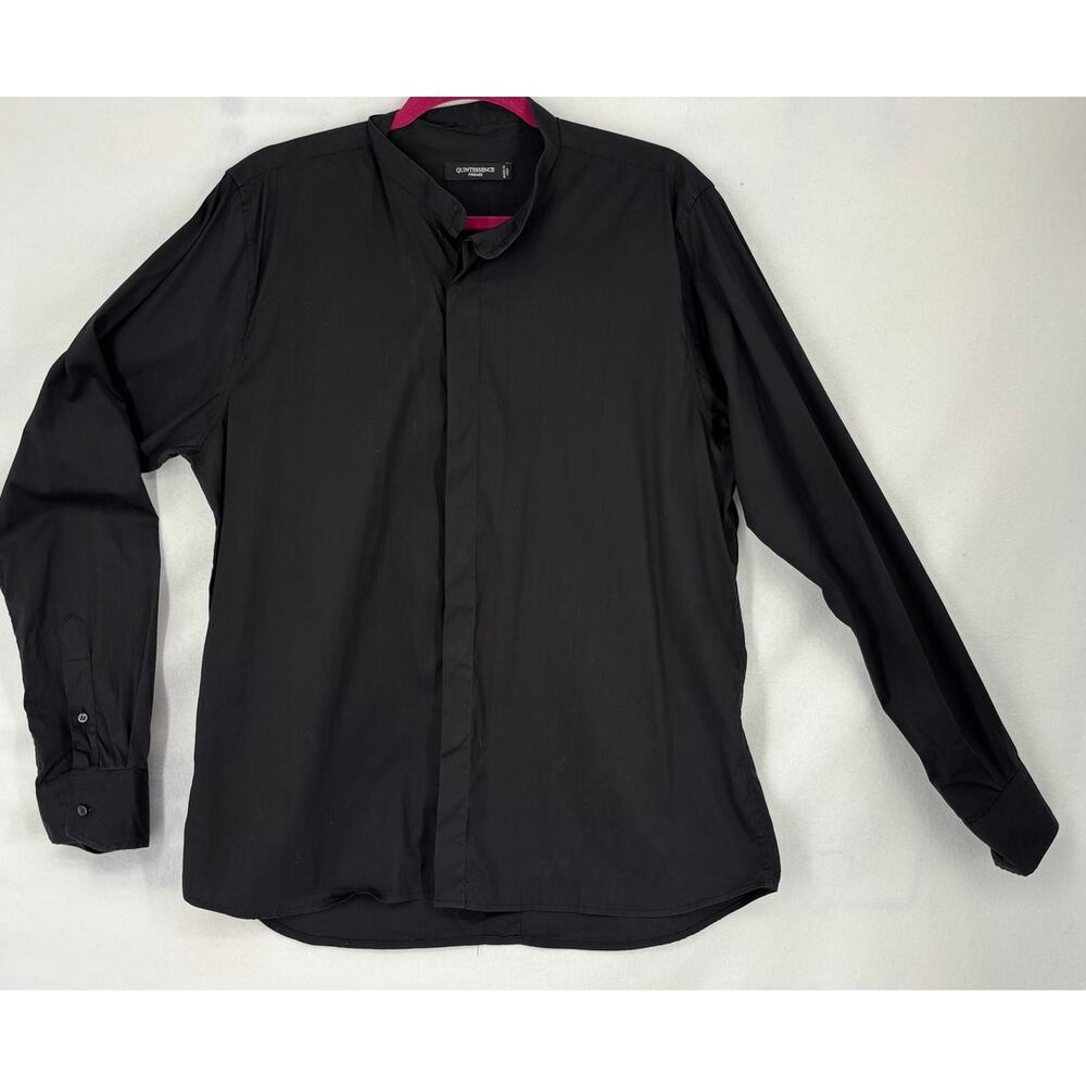 Quintessence Firenze Button Front Shirt Tunic Italy Stretch Minimalist XXL Women
